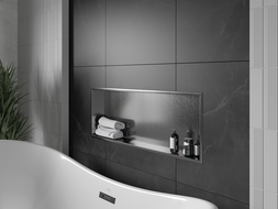 Mexen X-Wall-R étagère encastrée avec rebord 90 x 30 cm, gris canon brossé - 19E0903010