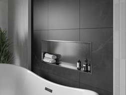 Mexen X-Wall-R recessed shelf with flange 90 x 30 cm, brushed gun gray - 19E0903010