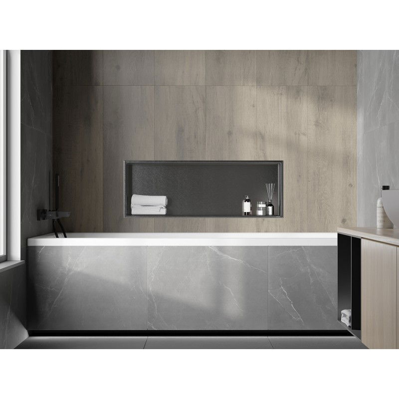 Mexen X-Wall-R εντοιχισμένο ράφι με φλάντζα 90 x 30 cm, βουρτσισμένο γκρι του