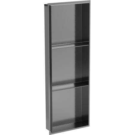 Mexen X-Wall-NR inbouwplank zonder flens met plank 90 x 30 cm, geborsteld grijs - 19E1903010S