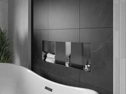 Mexen X-Wall-NR étagère encastrée sans rebord avec tablette 90 x 30 cm, gris canon brossé - 19E1903010S