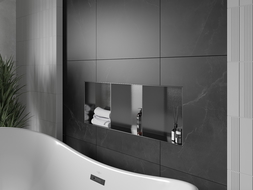 Mexen X-Wall-NR ράφι εσοχής χωρίς φλάντζα με ράφι 90 x 30 cm, βουρτσισμένο γκρι