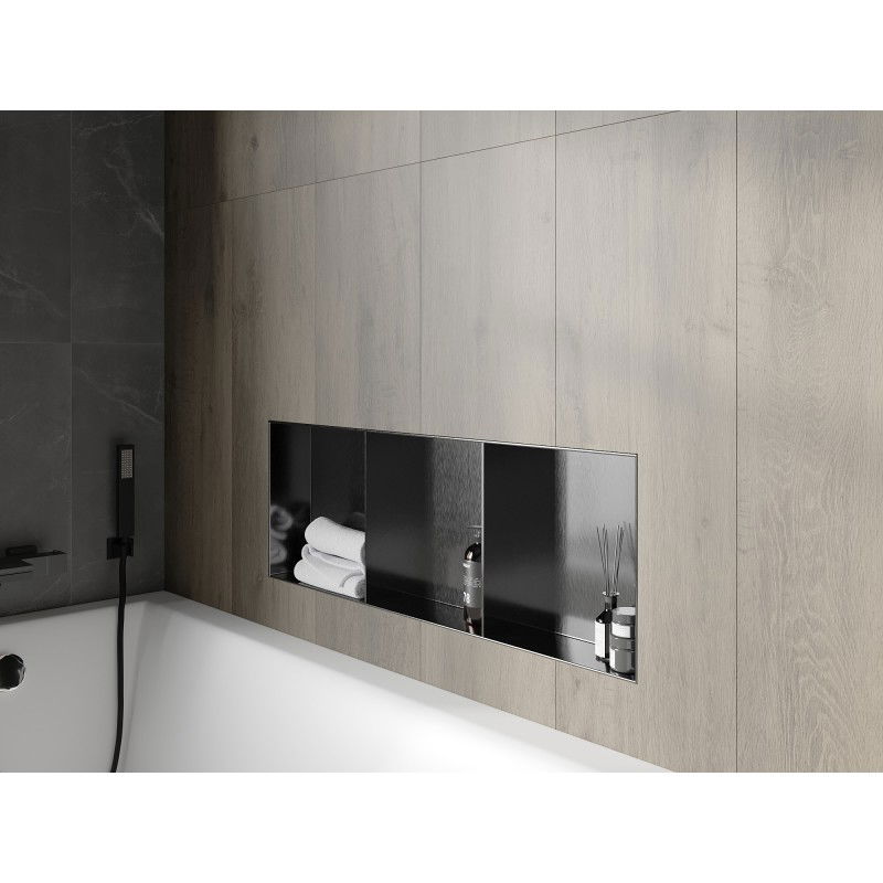 Mexen X-Wall-NR Nischenregal ouni Kranz mat enger Regal 90 x 30 cm, gebiergt gun gray - 19E1903010S