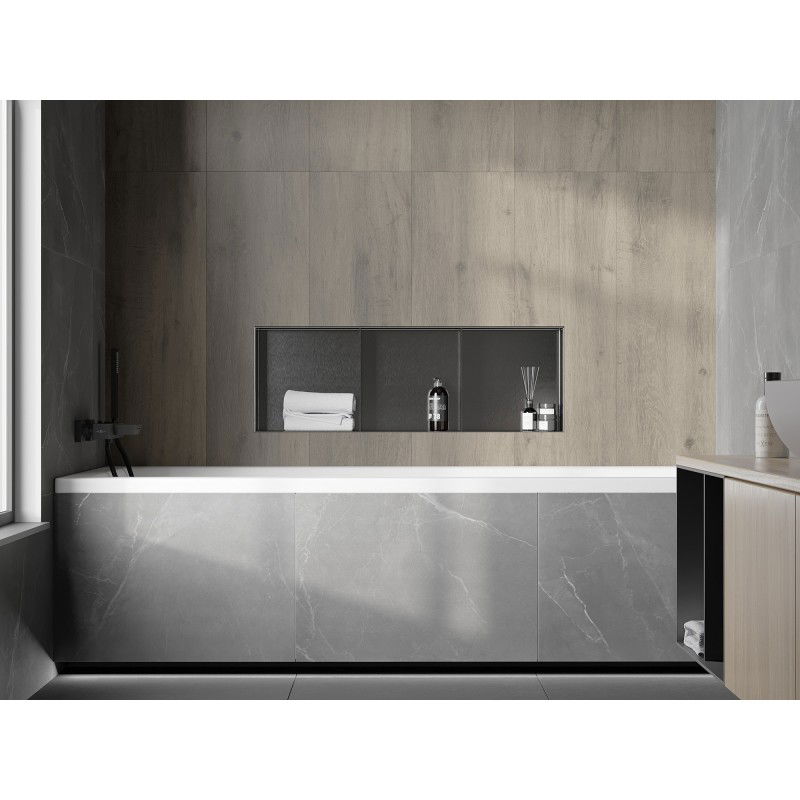 Mexen X-Wall-NR Nischenregal ouni Kranz mat enger Regal 90 x 30 cm, gebiergt gun gray - 19E1903010S