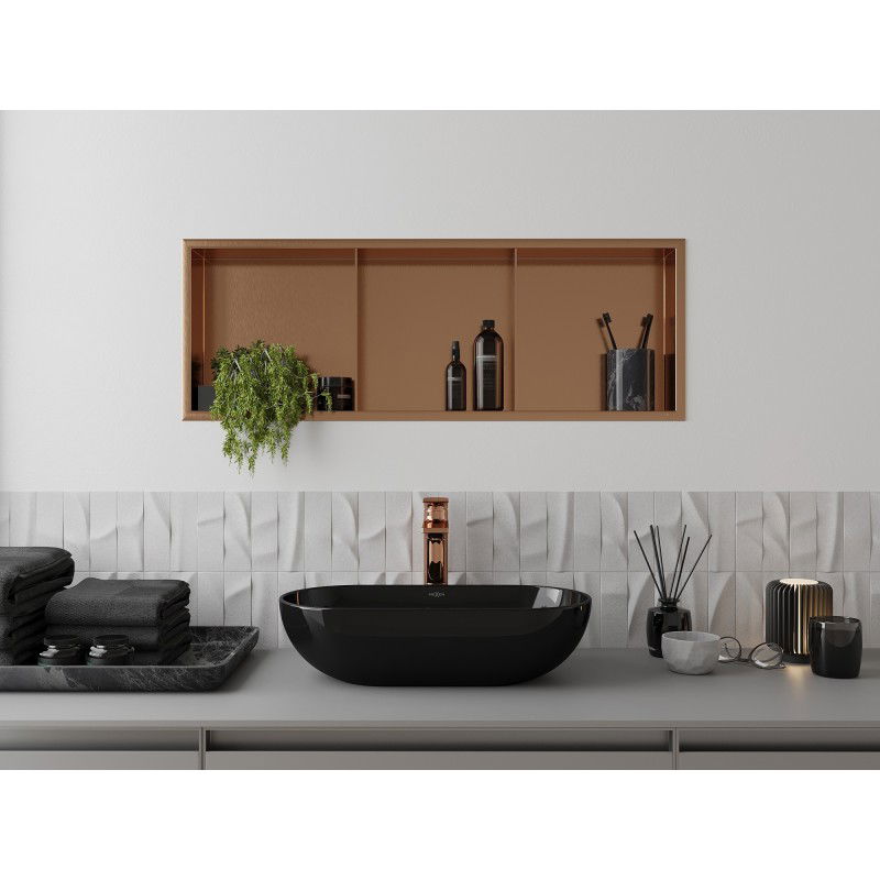 Mexen X-Wall-R Nischeregal mat engem Kraag a Regal 90 x 30 cm, gebierste Koffer - 19C0903010S