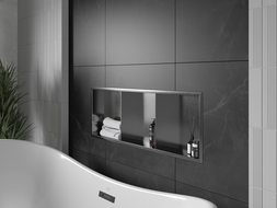 Mexen X-Wall-R εσοχή ράφι με πλαίσιο και ράφι 90 x 30 cm, βουρτσισμένο gun gray