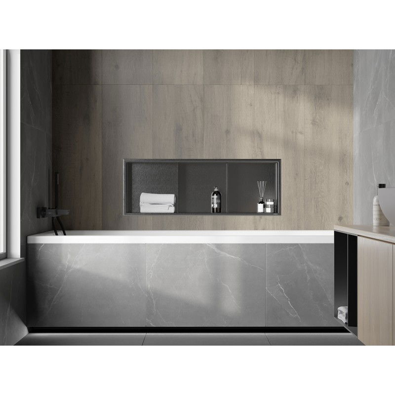 Mexen X-Wall-R εσοχή ράφι με πλαίσιο και ράφι 90 x 30 cm, βουρτσισμένο gun gray