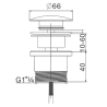 Mexen universele klik-klak stop, antiek messing - 79930-40