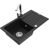 Mexen Pablo granit diskbänk med en diskho, avlopp och köksblandare Rita, svart - 6510-77-670300-00