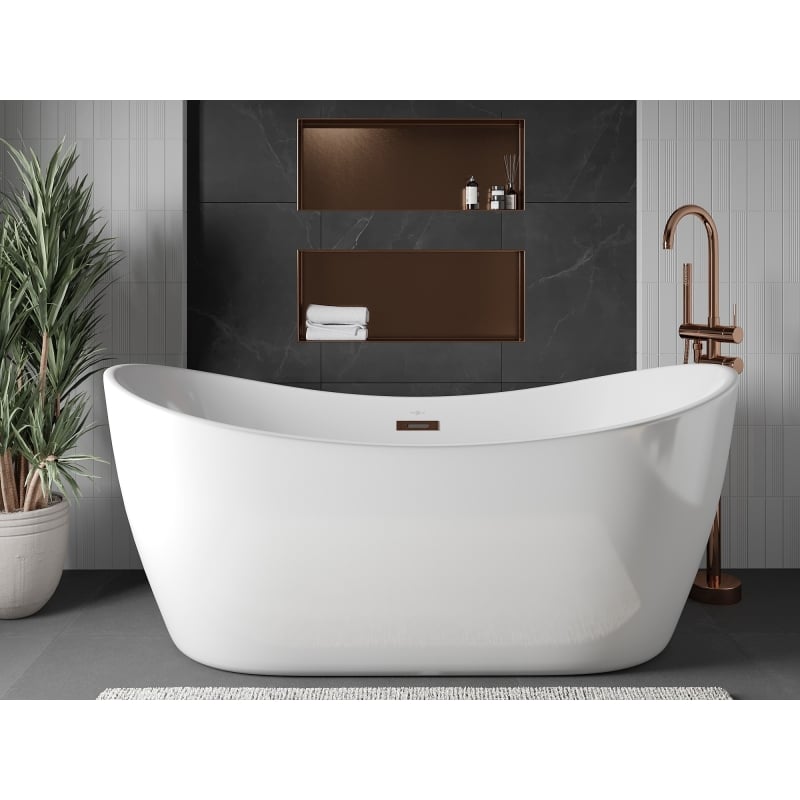 Mexen X-Wall-NR estante empotrado sin borde 75 x 30 cm, cobre cepillado - 19C1753010