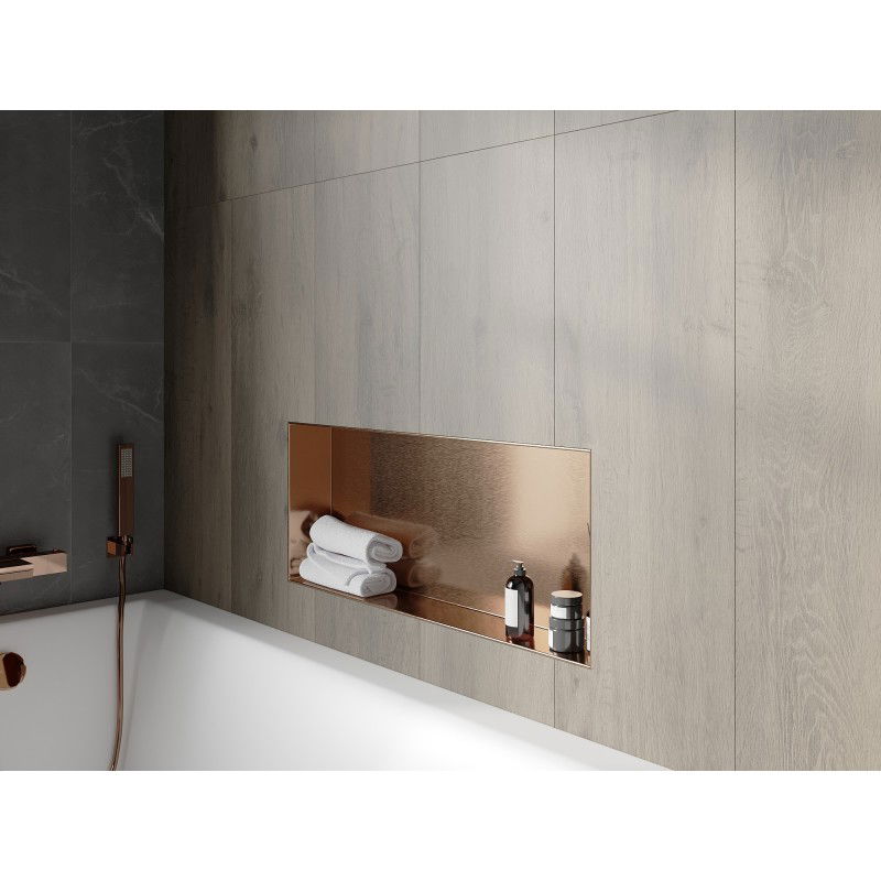 Mexen X-Wall-NR ραφιέρα χωρίς κολάρο 75 x 30 εκ., βουρτσισμένο χαλκός - 19C1753010