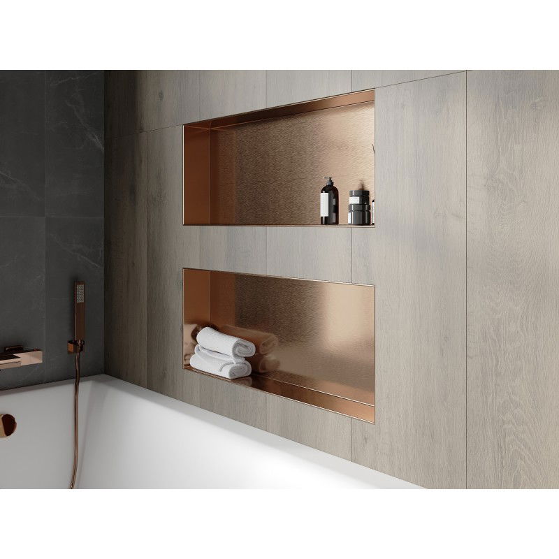 Mexen X-Wall-NR ραφιέρα χωρίς κολάρο 75 x 30 εκ., βουρτσισμένο χαλκός - 19C1753010