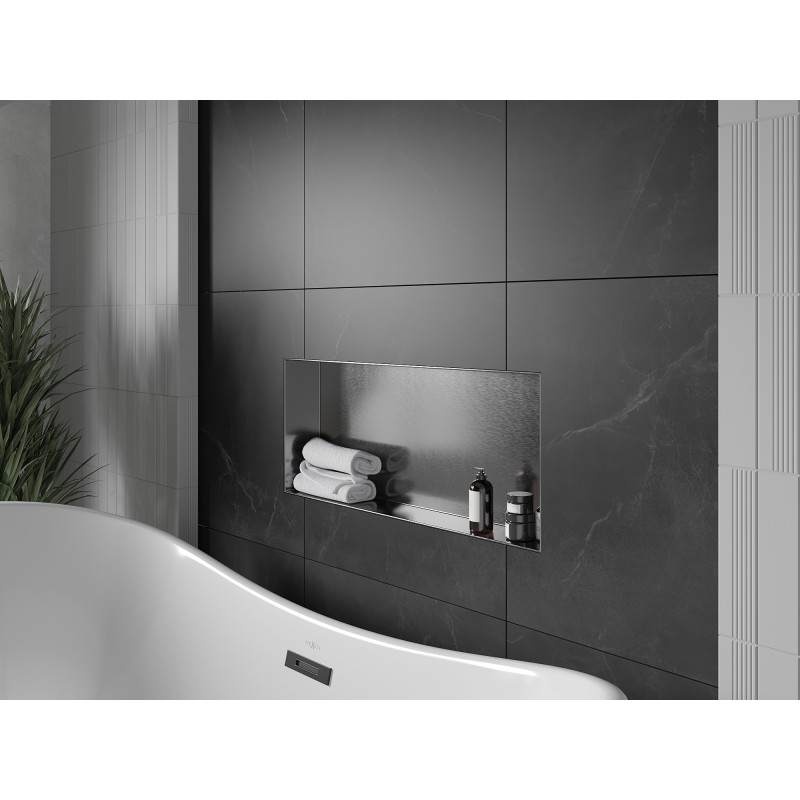Mexen X-Wall-NR nišas plaukts bez apkakles 75 x 30 cm, gun gray matēts - 19E1753010