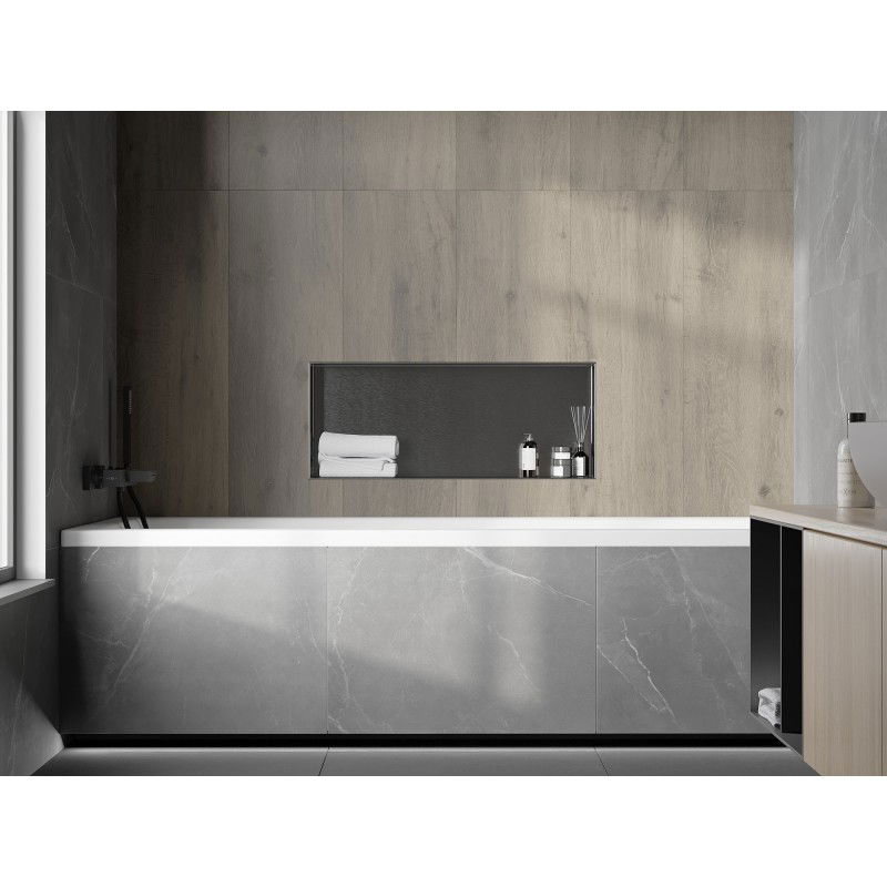 Mexen X-Wall-NR ράφι εσοχής χωρίς κολάρο 75 x 30 cm, γκρι όπλου βουρτσισμένο