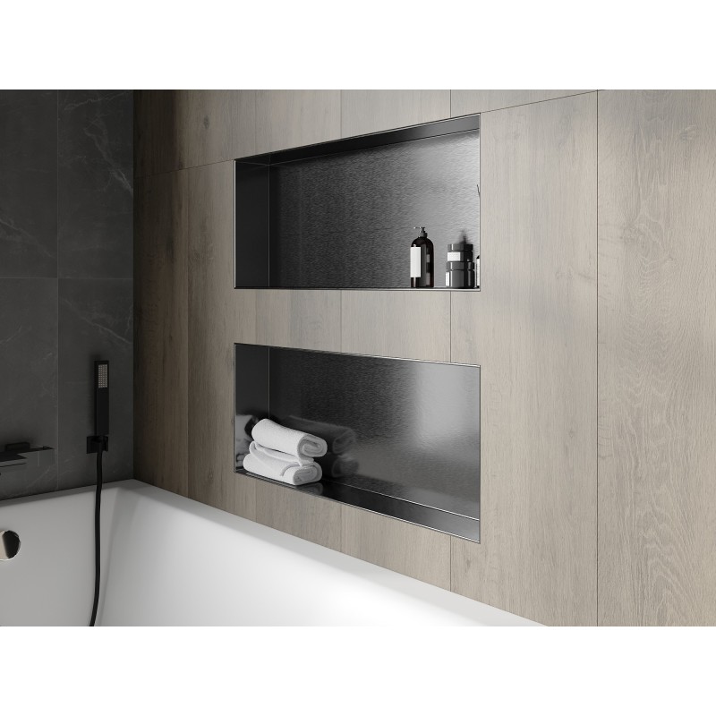 Mexen X-Wall-NR nišas plaukts bez apkakles 75 x 30 cm, gun gray matēts - 19E1753010