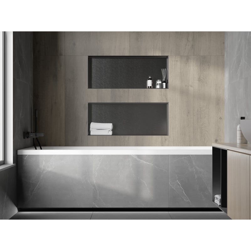 Mexen X-Wall-NR estante empotrado sin reborde 75 x 30 cm, gris pistola cepillado - 19E1753010