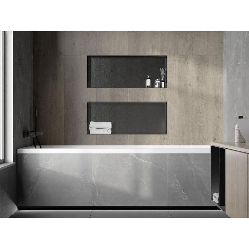 Mexen X-Wall-NR étagère encastrée sans collerette 75 x 30 cm, gris canon brossé - 19E1753010