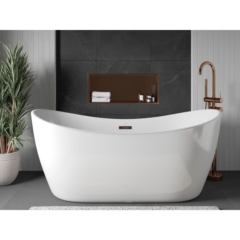 Mexen X-Wall-R étagère encastrée avec collerette 75 x 30 cm, cuivre brossé - 19C0753010