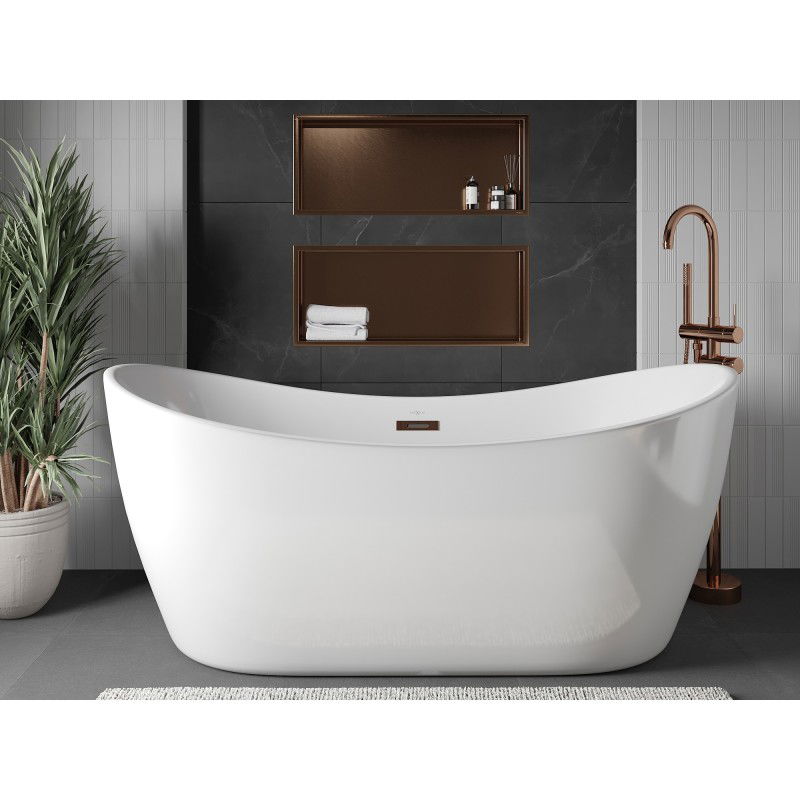 Mexen X-Wall-R Nischenregal mit Flansch 75 x 30 cm, gebürstetes Kupfer - 19C0753010