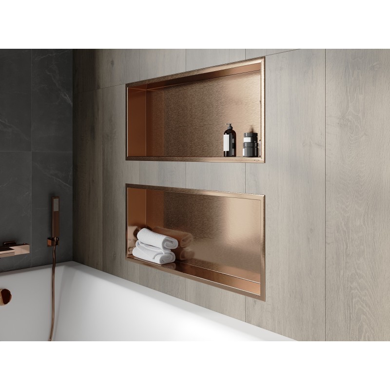 Mexen X-Wall-R nišas plaukts ar atloku 75 x 30 cm, matēts varš - 19C0753010