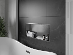 Mexen X-Wall-R nisthylla med krage 75 x 30 cm, borstad gun gray - 19E0753010