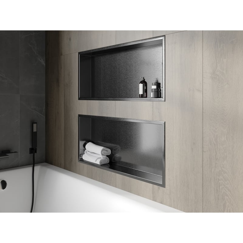 Mexen X-Wall-R prateleira embutida com flange 75 x 30 cm, cinza gun escovado - 19E0753010