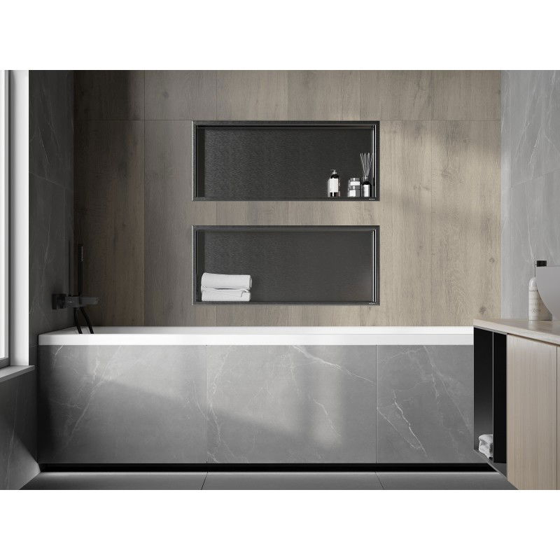 Mexen X-Wall-R Nischeregal mat Kraag 75 x 30 cm, gebierstetes Gun Gray - 19E0753010