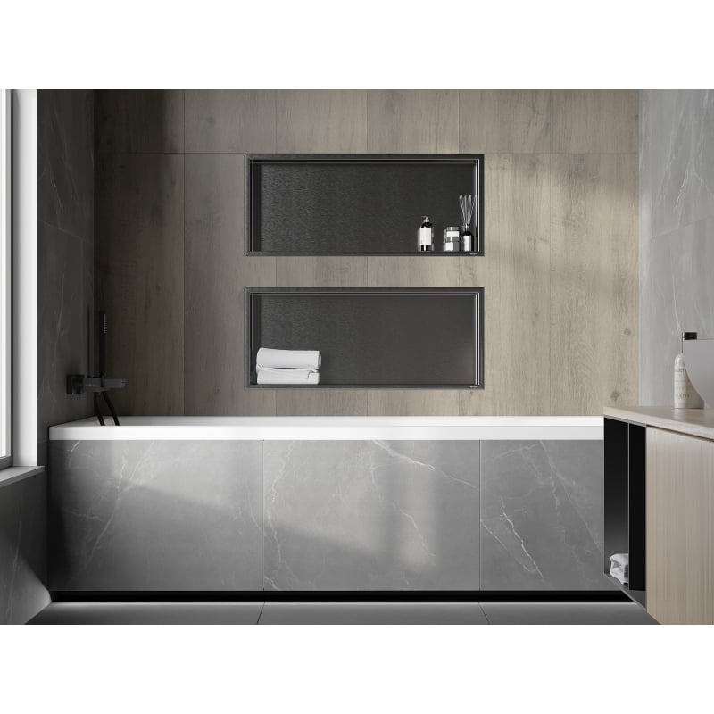 Mexen X-Wall-R prateleira embutida com flange 75 x 30 cm, cinza gun escovado - 19E0753010
