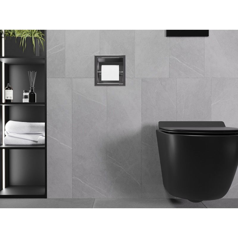 Mexen X-Wall-P Toilettenpapierhalter, gebürstetes Gun Grey - 19E3