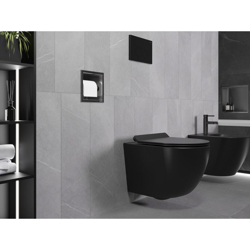 Mexen X-Wall-P Toilettenpapierhalter, gebürstetes Gun Grey - 19E3