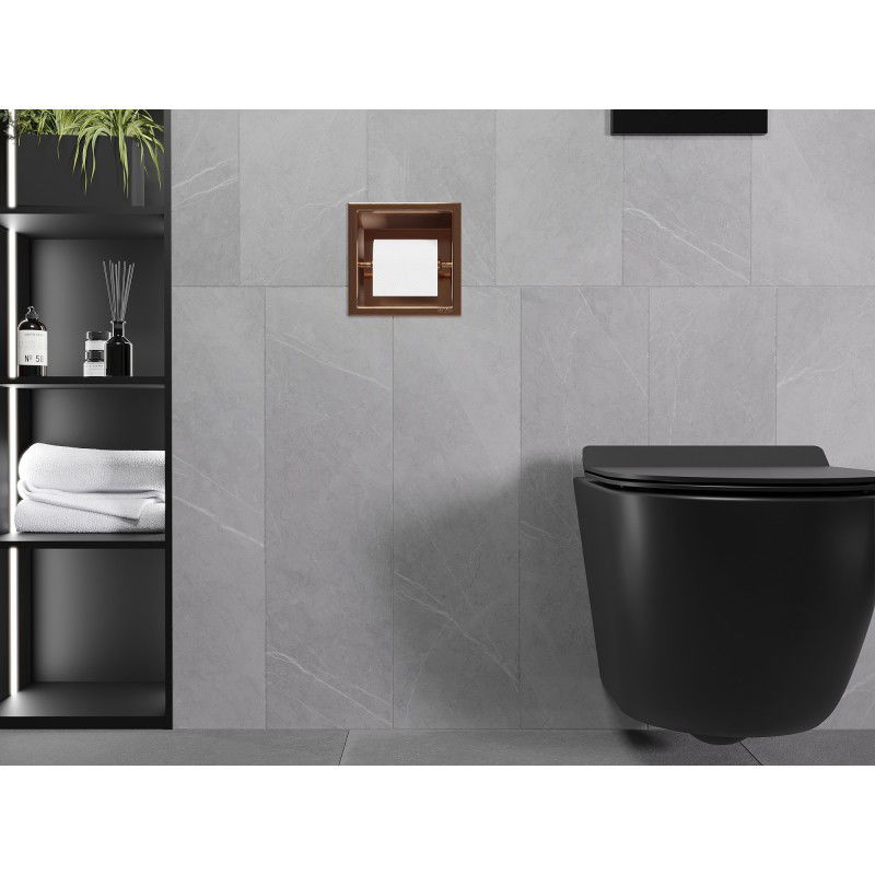 Mexen X-Wall-P toilet paper holder, brushed copper - 19C3