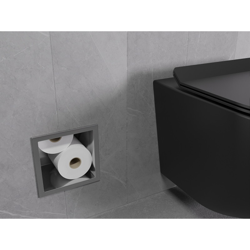 Mexen X-Wall-B porte-papier toilette, gris métallisé brossé - 19E5