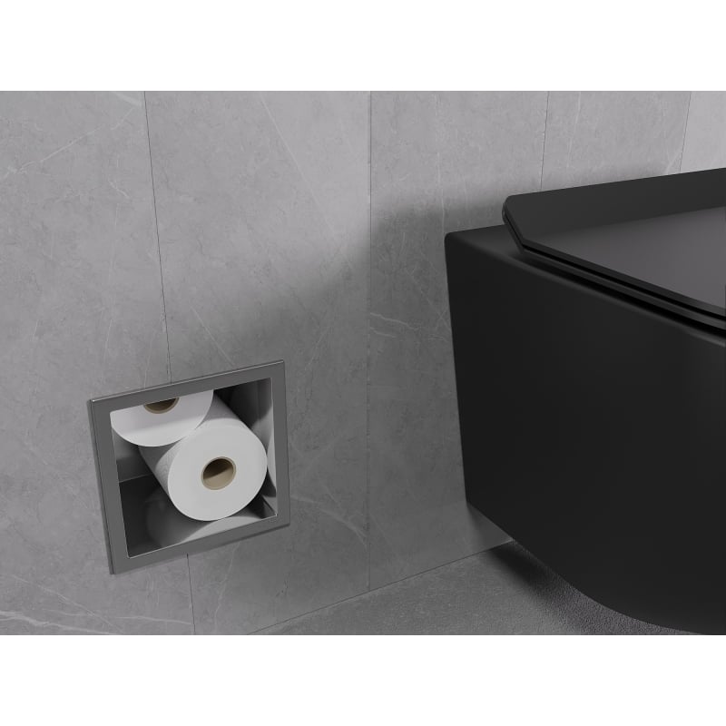 Mexen X-Wall-B suporte para papel higiénico, cinza escovado - 19E5