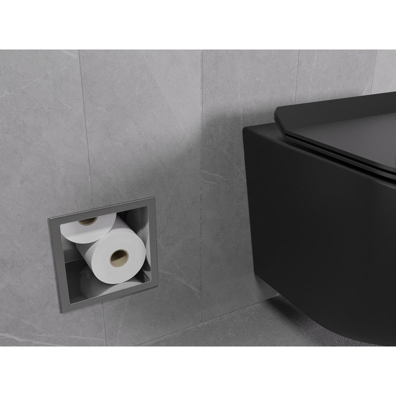 Mexen X-Wall-B toilet paper holder, gun grey brushed - 19E5