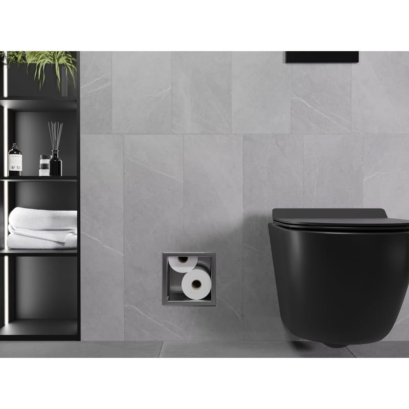 Mexen X-Wall-B suporte para papel higiénico, cinza escovado - 19E5