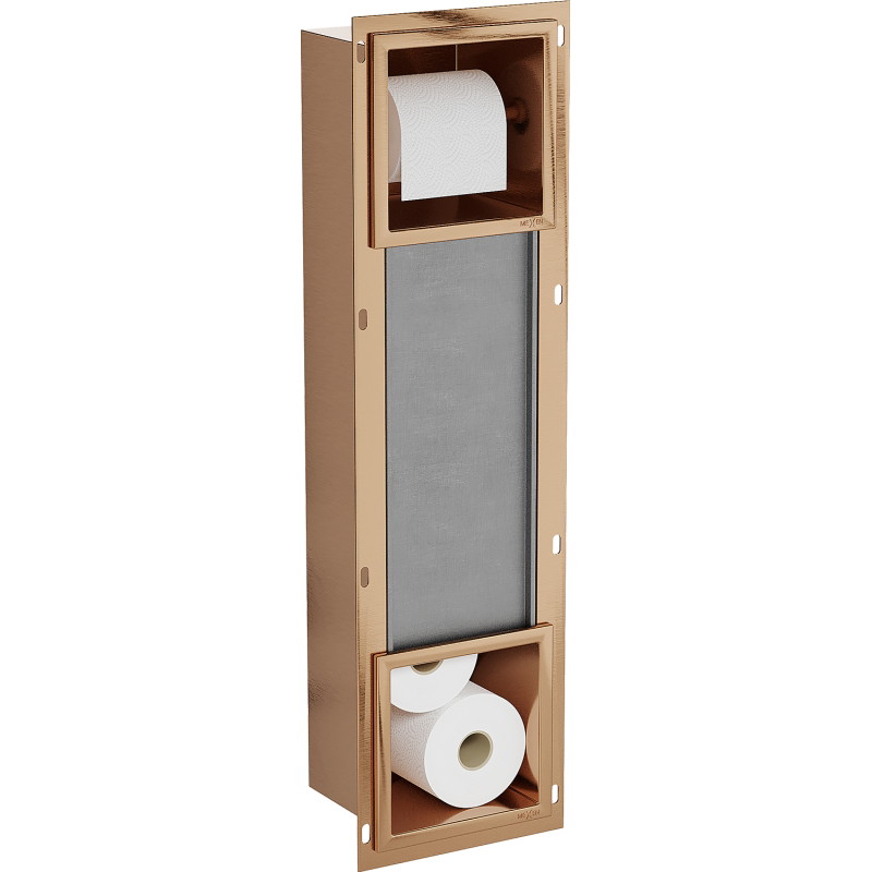 Mexen X-Wall-BP toiletrolhouder met magazijn, geborsteld koper - 19C4