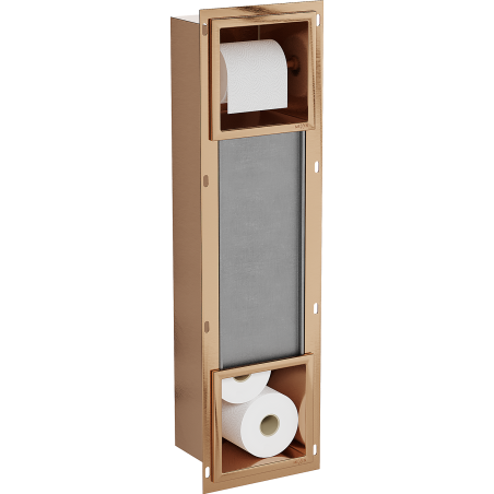 Mexen X-Wall-BP toilet paper holder with magazine, brushed copper - 19C4