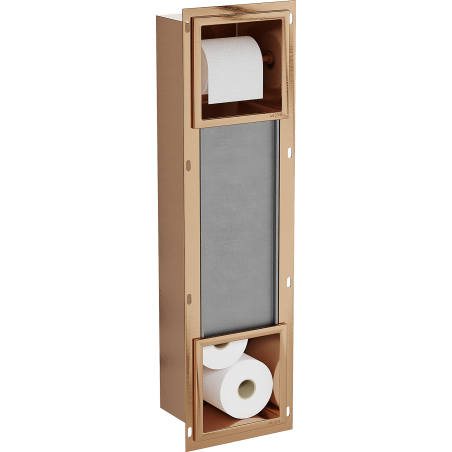 Mexen X-Wall-BP toiletrolhouder met magazijn, geborsteld koper - 19C4