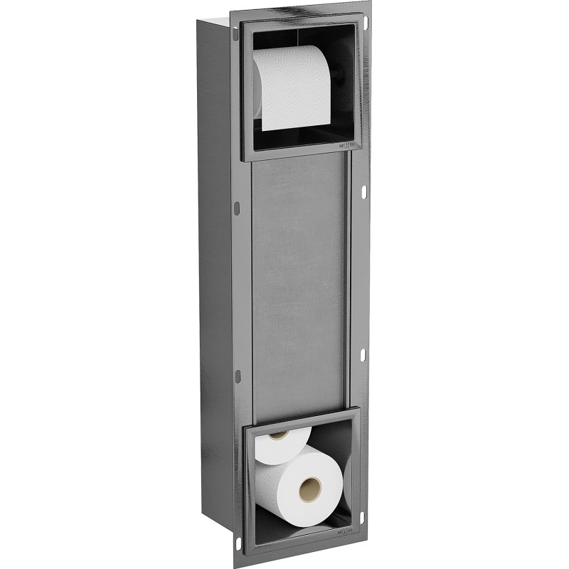 Mexen X-Wall-BP toiletpapierhouder met magazijn, geborsteld gun grey - 19E4
