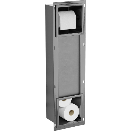 Uchwyt pour papier toilette Mexen X-Wall-BP avec magasin, gris foncé brossé - 19E4