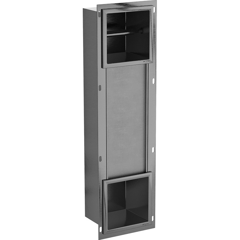 Mexen X-Wall-BP suporte de papel higiénico com revista, cinza arma escovado - 19E4