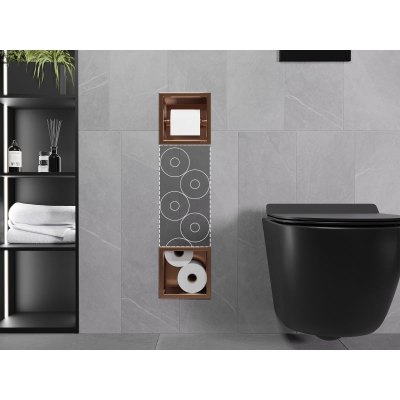 Mexen X-Wall-BP suporte para papel higiénico com dispensador, cobre escovado - 19C4