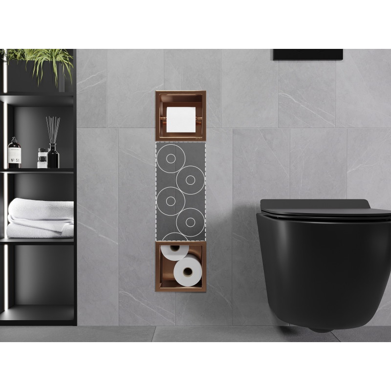 Mexen X-Wall-BP toiletrolhouder met magazijn, geborsteld koper - 19C4