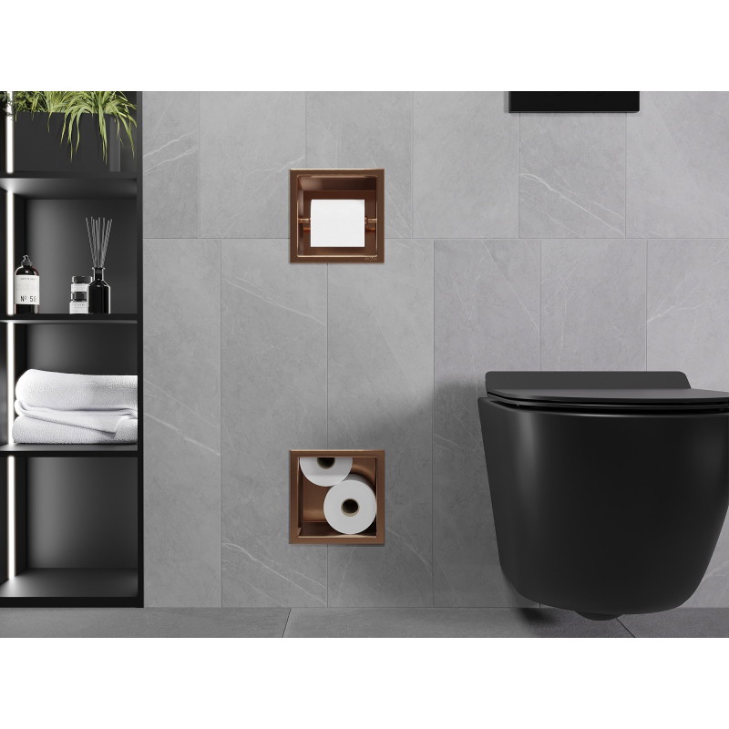 Mexen X-Wall-BP toiletrolhouder met magazijn, geborsteld koper - 19C4