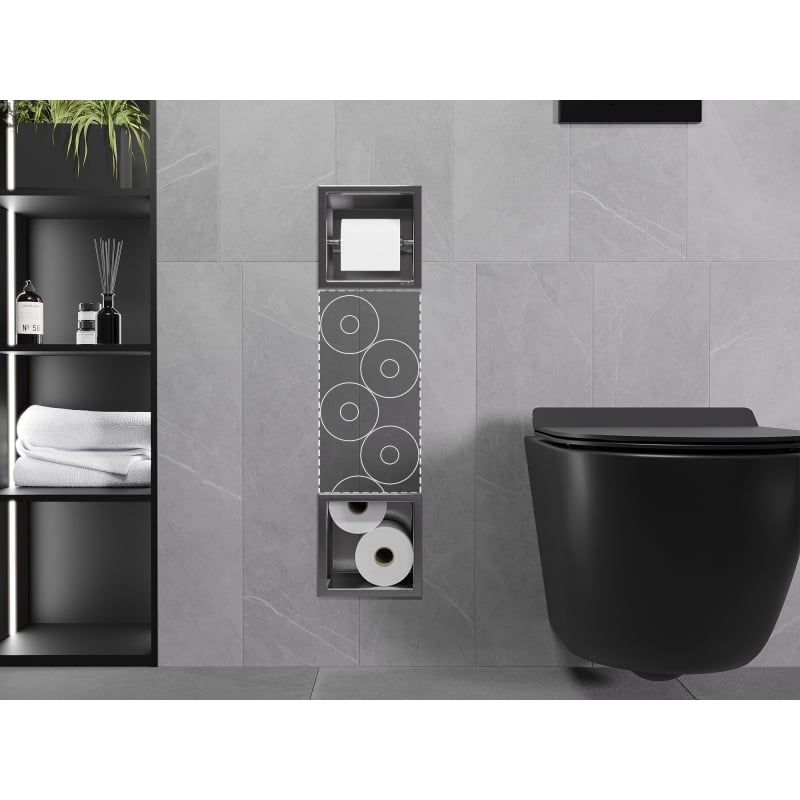 Mexen X-Wall-BP wc-paperitelineen pidike varastointitilalla, harjattu gun gray - 19E4