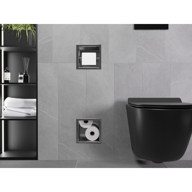 Mexen X-Wall-BP Toilettenpapierhalter mit Magazin, gebürstetes Gun Grey - 19E4