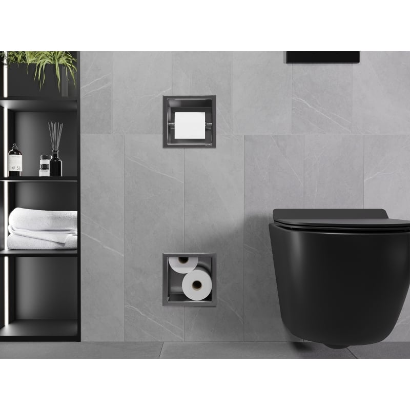 Mexen X-Wall-BP wc-paperitelineen pidike varastointitilalla, harjattu gun gray - 19E4