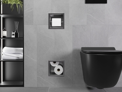 Mexen X-Wall-BP toilet paper holder with magazine, brushed gun gray - 19E4