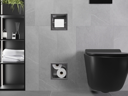 Uchwyt pour papier toilette Mexen X-Wall-BP avec magasin, gris foncé brossé - 19E4