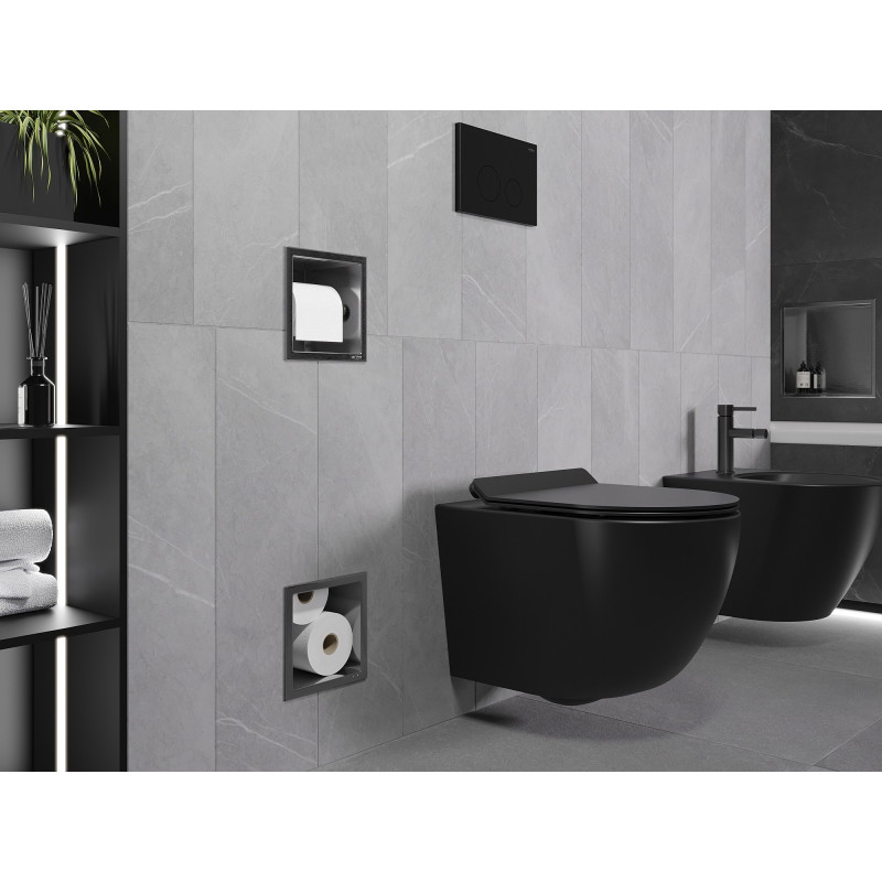 Mexen X-Wall-BP Toilettenpapierhalter mit Magazin, gebürstetes Gun Gray - 19E4
